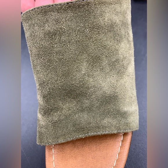 Christian Di Riccio Italy Green Suede Chunky Platform Heels Size 41 10.5 - Picture 7 of 7